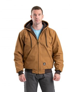 Men's Berne Heritage Quilt-Lined Hooded Jacket-Brown