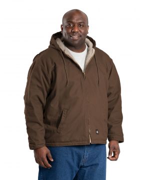 Flannel-Lined Hooded Chore Coat