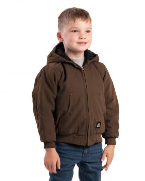 Kids' Berne Softstone Quilt-Lined Hooded Jacket-Bark